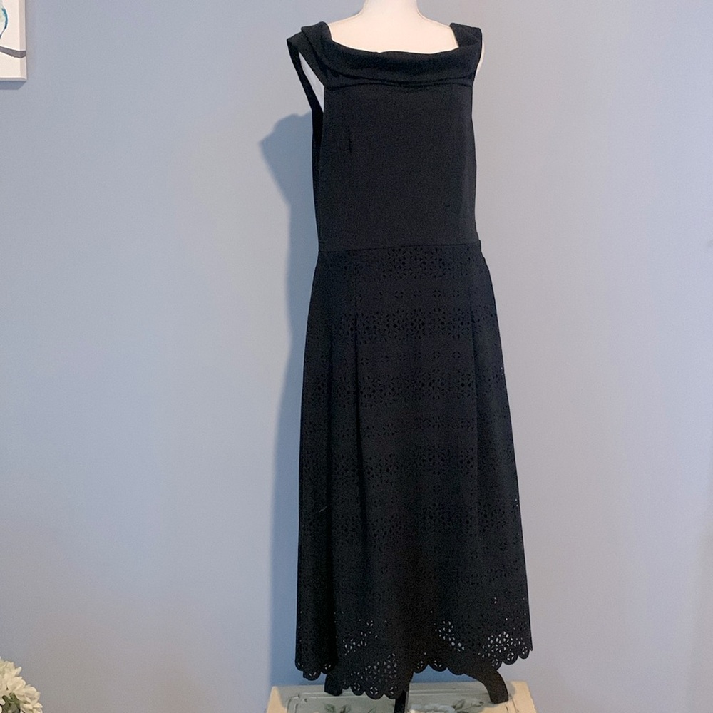 Banana Republic Dress Size 16 Like New Maxi Evening Black Lined Mixed Me…